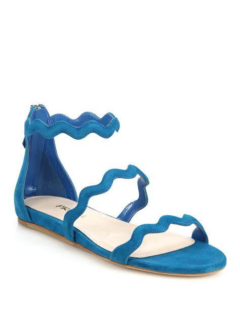 prada scalloped sandals blue|Prada black platform sandals.